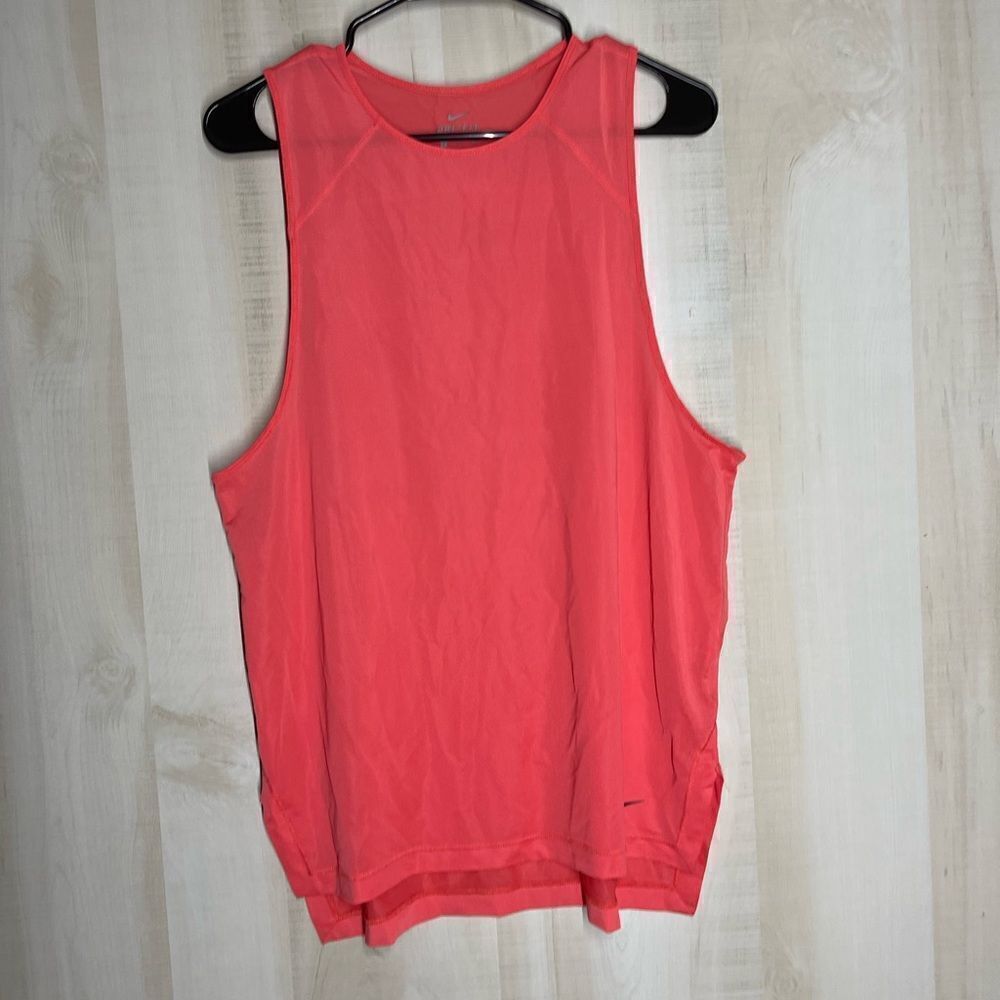 Nike tank top coral orange mesh, size small